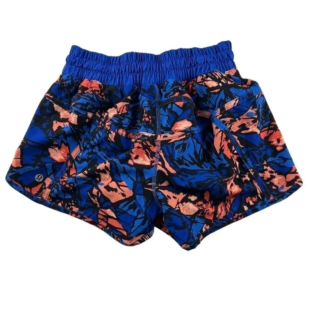 Lululemon Tracker Short IV Sz 4 Paint Storm Harbor Blue Multi Women's Activewear